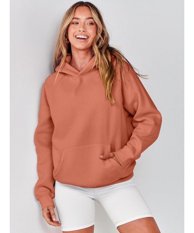 Women Hoodies Fleece Oversized Sweatshirt Casual Basic Long Sleeve Athletic Workout Pullover Fall Clothes Rust $26.54 Hoodies...