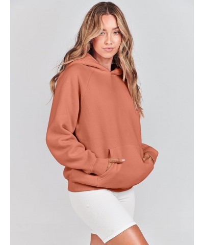 Women Hoodies Fleece Oversized Sweatshirt Casual Basic Long Sleeve Athletic Workout Pullover Fall Clothes Rust $26.54 Hoodies...