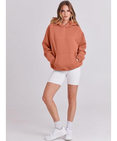 Women Hoodies Fleece Oversized Sweatshirt Casual Basic Long Sleeve Athletic Workout Pullover Fall Clothes Rust $26.54 Hoodies...