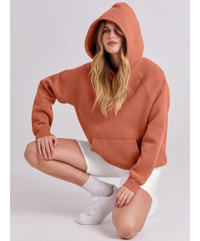 Women Hoodies Fleece Oversized Sweatshirt Casual Basic Long Sleeve Athletic Workout Pullover Fall Clothes Rust $26.54 Hoodies...