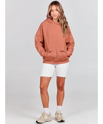 Women Hoodies Fleece Oversized Sweatshirt Casual Basic Long Sleeve Athletic Workout Pullover Fall Clothes Rust $26.54 Hoodies...