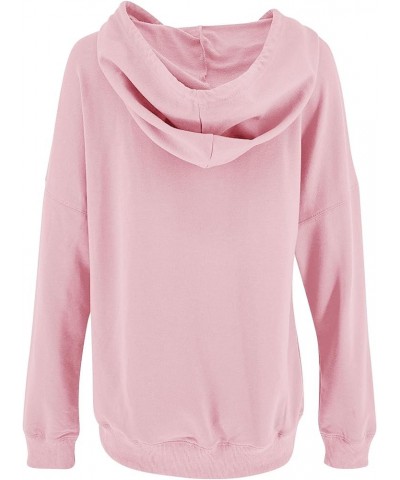 Women's Long Sleeve Fashion Pocket Hoodies Casual Pullover Tops Pink $18.47 Hoodies & Sweatshirts