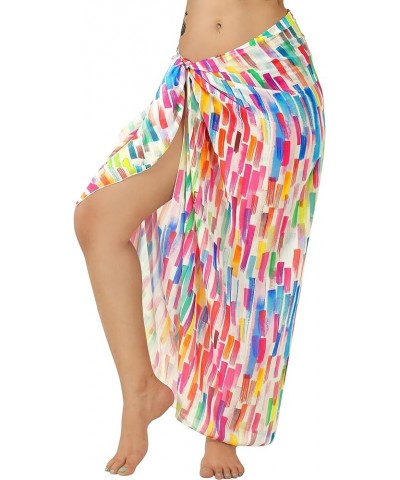 Women's Coverup Summer Cover-Up Sarong Swimwear Pareos Beach Beachwear Pareo for Women Printed Full Wrap Stripes, Multicolor ...