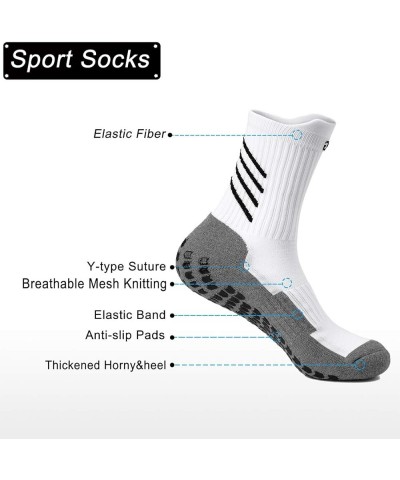 Anti-slip Athletic Sock for Men Women, Soccer Sock with Grips, Non-skid Slipper Sock, Trainning Sock for Yoga Gym Football… W...