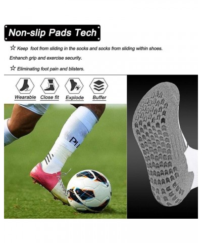 Anti-slip Athletic Sock for Men Women, Soccer Sock with Grips, Non-skid Slipper Sock, Trainning Sock for Yoga Gym Football… W...