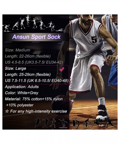 Anti-slip Athletic Sock for Men Women, Soccer Sock with Grips, Non-skid Slipper Sock, Trainning Sock for Yoga Gym Football… W...