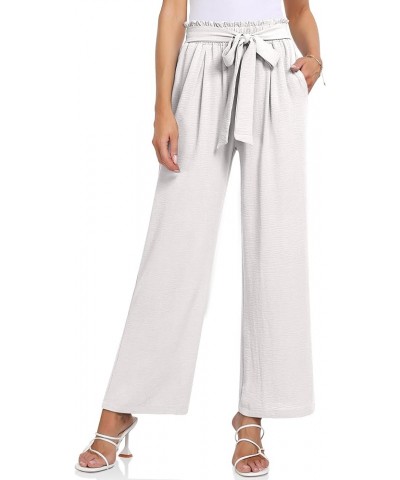 Dress Pants Women High Waisted Wide Leg Lounge Pants Business Casual Work Pants with Pockets White $12.18 Pants