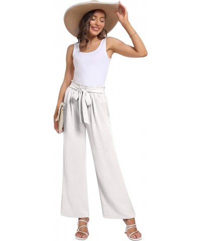 Dress Pants Women High Waisted Wide Leg Lounge Pants Business Casual Work Pants with Pockets White $12.18 Pants