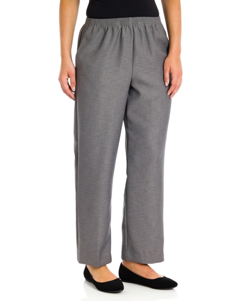 Petites' Pull-on Flat-Front Pants Gray 18P Short $16.47 Pants