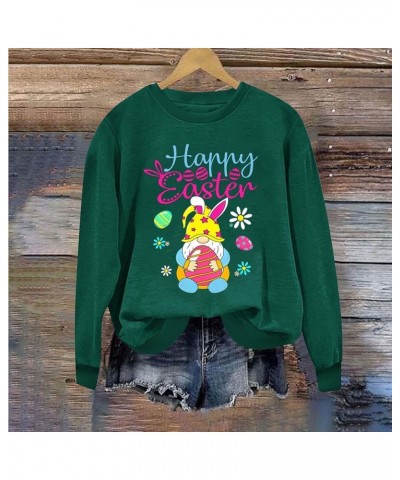 Easter Sweatshirts for Women Cute Funny Easter Shirts Rabbit Graphic Crewneck Sweatshirts Loose Workout Tops Trendy A06 Green...