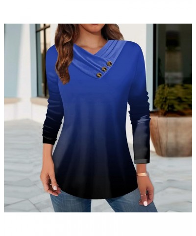 Lightning Deals of Today Tshirts Shirts for Women Dressy Womens Going Out Tops Fashion Ladies Button Neck Blouses 4-sky Blue ...