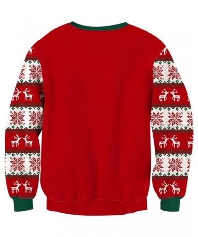 Women Men LED Ugly Christmas Sweaters Funny Pullover Long Sleeve Knitted Xmas Sweater Jumper S-XXL Christmas Print 2(with Led...