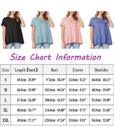 Women's Summer Short Sleeve Loose T Shirt High Low Hem Babydoll Peplum Tops Red $10.25 Tops