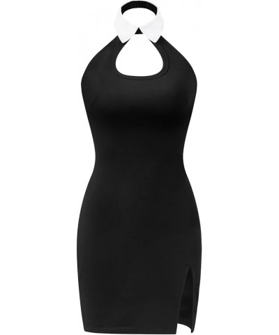 Women Cotton Overall Vampy Collared Bodycon Mini Dress Skirt Black Wednesday $18.00 Overalls