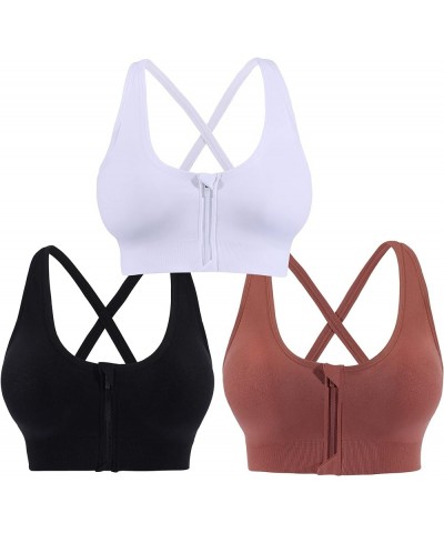 3 Pack Women's Medium Support Cross Back Wirefree Removable Cups Yoga Sport Bra Ak-style-c2202 $16.32 Lingerie