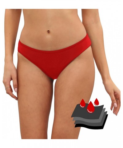 Period Swimwear Leakproof Bikini Bottoms Low Rise Swimuit Bottom Briefs for Teen Girls Women Red 852 $13.19 Swimsuits