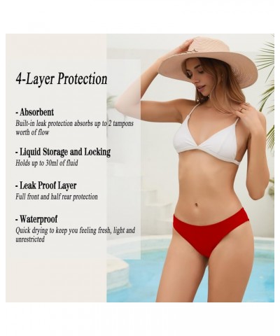 Period Swimwear Leakproof Bikini Bottoms Low Rise Swimuit Bottom Briefs for Teen Girls Women Red 852 $13.19 Swimsuits