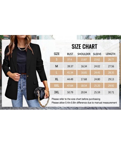 Womens Casual Blazer Jacket Long Sleeve Open Front Work Office Blazer Lapel Button Jacket A-white $26.23 Blazers