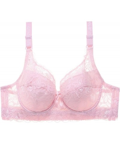 Minimizer Bras for Women Full Coverage Underwire Bras Plus Size Lifting Lace Bra for Heavy Breast B to D Cup Zx17-pink $5.93 ...