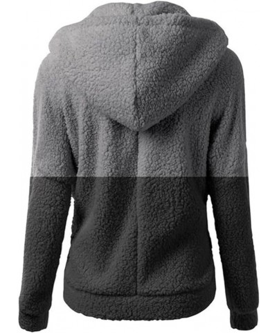 Women's Sherpa Fleece Jacket Plus Size Hooded Winter Warm Teddy Coat Zip Up Soft Fluffy Hoodies Jackets With Pockets 06-black...