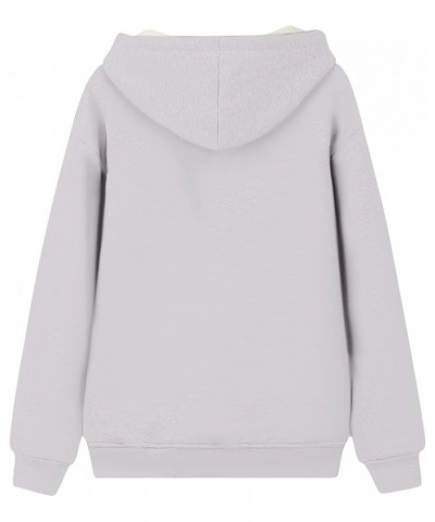 Sweatshirt for Women Fashion Hooded Valentine's Day Love Print Plush Warm Loose Pullover Sweater 3-gray $17.50 Hoodies & Swea...