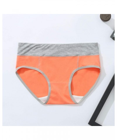 Women'S Pajamas Sets Cotton Panties Solid Underwear Knickers Patchwork Bikini Briefs Color Underpants Women Sexy Orange $5.59...