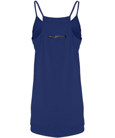 Summer Rompers For Women Casual Dressy Sleeveless Spaghetti Strap Shorts Jumpsuit Overalls Outfits With Pockets D-dark Blue $...