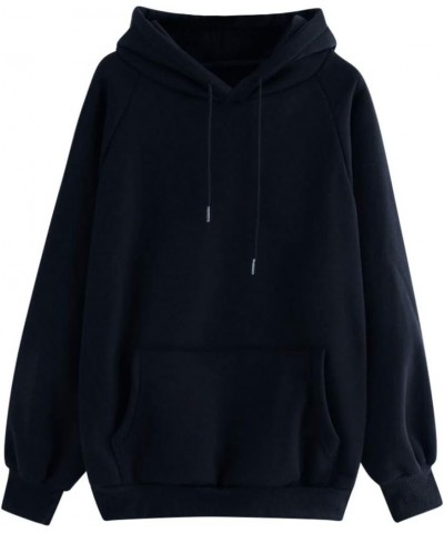 Hoodies for Women Pullover Graphic Simple Basic Crewneck Sweatshirts Casual Long Sleeve Hooded Pullover Tops Z1-navy $8.14 Ho...