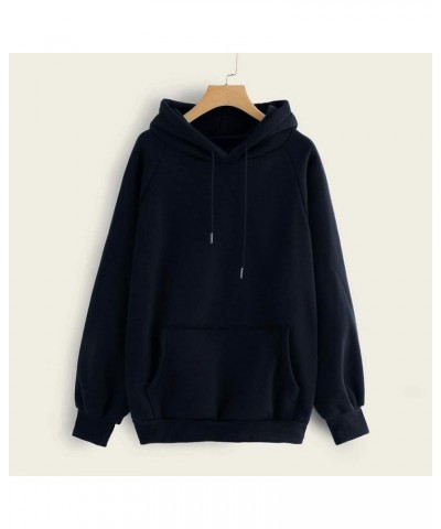 Hoodies for Women Pullover Graphic Simple Basic Crewneck Sweatshirts Casual Long Sleeve Hooded Pullover Tops Z1-navy $8.14 Ho...