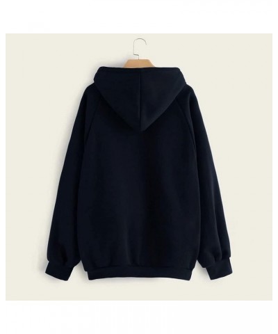 Hoodies for Women Pullover Graphic Simple Basic Crewneck Sweatshirts Casual Long Sleeve Hooded Pullover Tops Z1-navy $8.14 Ho...