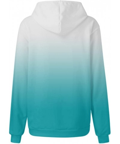 Gradient Color Hoodies for Women 2023 Fall Graphic Design Aesthetic Casual Loose Womens Hooded Cozy Sweatshirt 01-light Blue ...