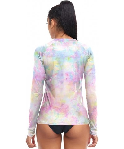 Spiral Tie Dye Women's Rash Guard Shirts Long Sleeve UPF 50+ Swim Shirts Womens Swimsuits for Swim Running Outdoor Multi11 $1...