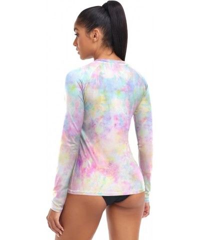 Spiral Tie Dye Women's Rash Guard Shirts Long Sleeve UPF 50+ Swim Shirts Womens Swimsuits for Swim Running Outdoor Multi11 $1...