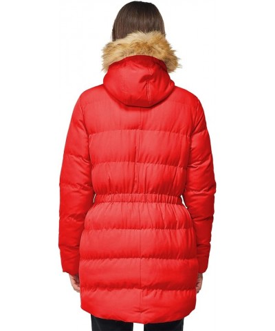 Women's Winter Long Puffer Jackets Warm Parka Coats Waterproof with Hood Red $12.90 Jackets