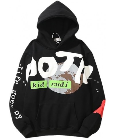 Y2K Men's and Women's Hip Hop Graffiti Letter Hoodie Sweater Loose Hoodie Blackz $22.79 Hoodies & Sweatshirts