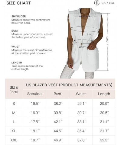 Women's Work Casual Sleeveless Blazer Vest Fashion Open Front Lapel Elastic Waist Blazer Jackets with Pockets Khaki $17.48 Vests