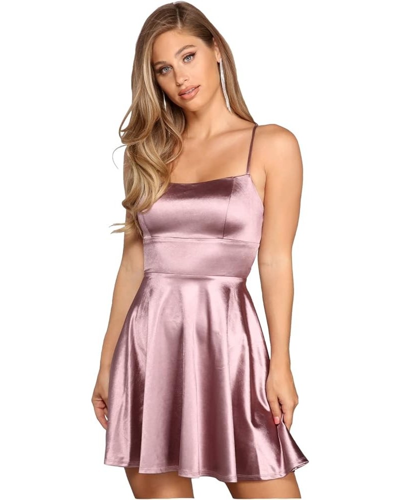 Short Spaghetti Straps Prom Dresses with Pockets Satin Homecoming Dress for Teens WD030 Mauve $27.00 Dresses