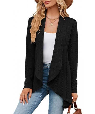 ZILIN Cardigan for Women Long Sleeve Open Front Knit Sweaters Casual Lightweight Fall Fashion Outwear Black $11.21 Sweaters