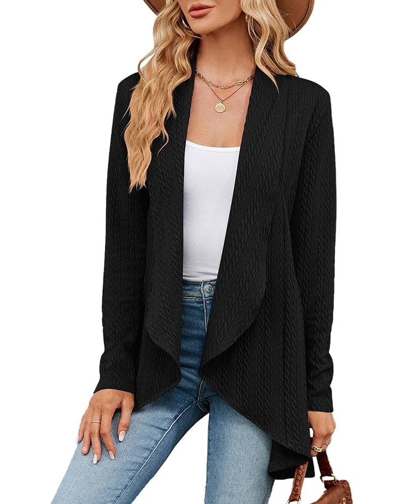 ZILIN Cardigan for Women Long Sleeve Open Front Knit Sweaters Casual Lightweight Fall Fashion Outwear Black $11.21 Sweaters