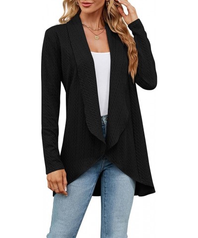 ZILIN Cardigan for Women Long Sleeve Open Front Knit Sweaters Casual Lightweight Fall Fashion Outwear Black $11.21 Sweaters