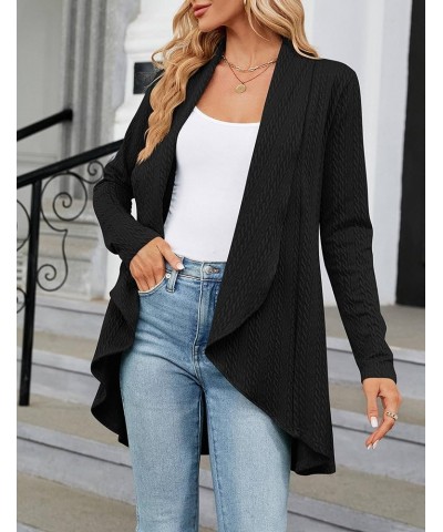 ZILIN Cardigan for Women Long Sleeve Open Front Knit Sweaters Casual Lightweight Fall Fashion Outwear Black $11.21 Sweaters