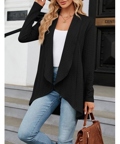 ZILIN Cardigan for Women Long Sleeve Open Front Knit Sweaters Casual Lightweight Fall Fashion Outwear Black $11.21 Sweaters