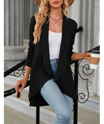 ZILIN Cardigan for Women Long Sleeve Open Front Knit Sweaters Casual Lightweight Fall Fashion Outwear Black $11.21 Sweaters