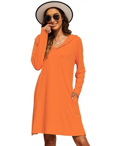 Womens UPF 50+ Cover-Up Dress Beach SPF Sun Protection Long Sleeve Shirts Dress Lightweight Athletic UV Hoodie Orange $21.23 ...