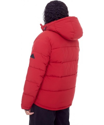 Women's Plus Size Vegan Down Short Quilted Puffer Jacket (Plus Size) Deep Red $53.63 Jackets