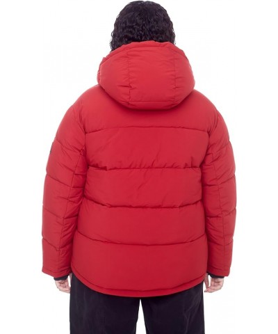 Women's Plus Size Vegan Down Short Quilted Puffer Jacket (Plus Size) Deep Red $53.63 Jackets