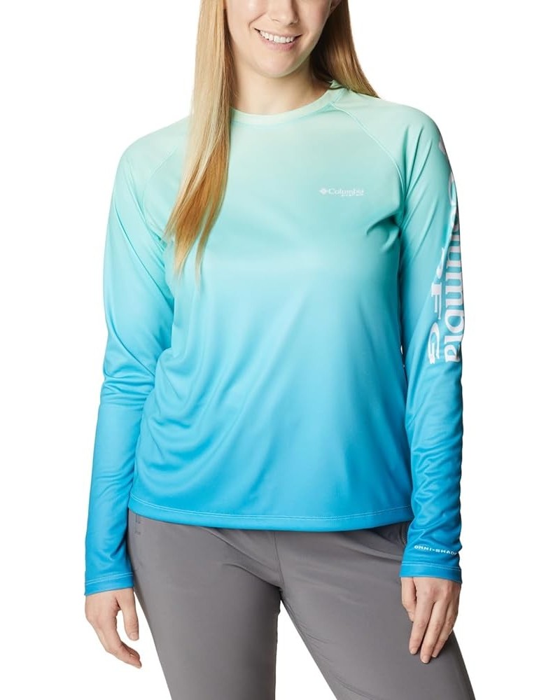 Women's Super Tidal Tee Long Sleeve Opal Blue, Pfg Gradient $22.24 Activewear