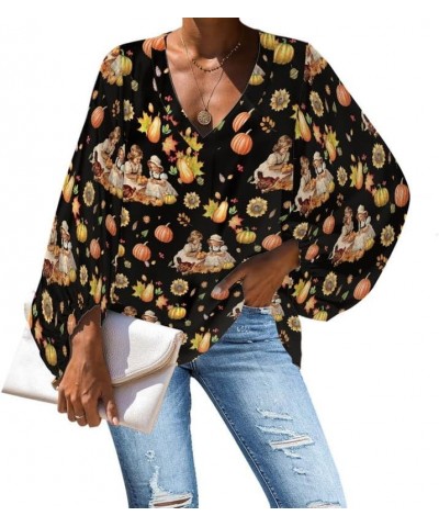 Mushroom Women's Loose Shirts, Ladies Batwing Sleeve Beach Cover Flowy Tunic Shirt Tops, Spring Fall Soft Pajama Top Happy Th...