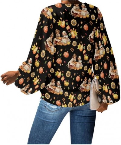 Mushroom Women's Loose Shirts, Ladies Batwing Sleeve Beach Cover Flowy Tunic Shirt Tops, Spring Fall Soft Pajama Top Happy Th...