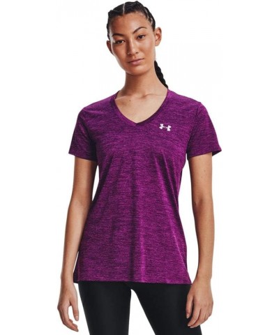 Women's UA Twist Tech™ V-Neck (514) Rivalry / Strobe / Metallic Silver $12.24 Activewear